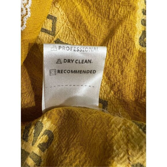 Misslook Maxi Boho Yellow Shift Dress Size M Southwestern Lace Trim Sleeveless - Picture 10 of 12